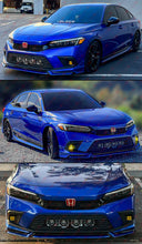 For 2022-2024 Honda Civic Yofer V3 Blk Aegean Blue Front Bumper Lip Splitter Kit