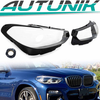 Clear Headlight Lens Covers Left & Right For BMW X3 G01 X4 G02 2022 2023 2024