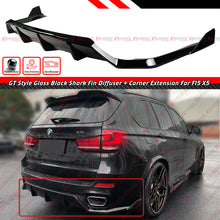 Gloss Black Rear Bumper Diffuser W/Corner Extension For BMW X5 F15 M Sport 2015-2018