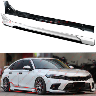 For 2022-2025 Honda Civic GF Bodykit Pearl White Black 2 Tone Side Skirt Extension