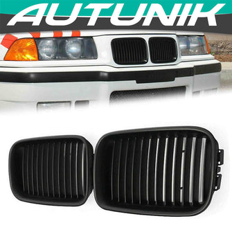 Matte Black Front Kidney Grill For BMW 3-Series E36 M3 Coupe 1992–1996