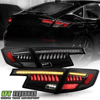 For 2022-2025 Honda Civic Hatchback Sequential Full LED Tail Lights w/ Greeting