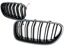 For 2010-2016 BMW 5 Series F10 F11 Front LED Kidney Grille Bumper Upper Grill Gloss Black