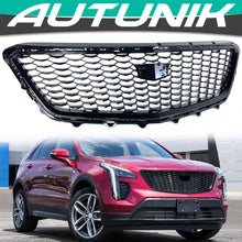 Gloss Black Front Upper Grill Honeycomb for Cadillac XT4 2019-2023 w/o Camera