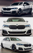 For 2021-2023 BMW G30 530i 540i M550i M Sport LCI AC Style Glossy Black Front Lip Splitter
