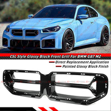 For 2023-2026 BMW G87 M2 CSL Style Gloss Black Front Upper Nose Kidney Grill Grille