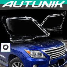 Pair Headlight Lampshade Clear Lens Replacement Cover For Lexus LX570 2007-2012