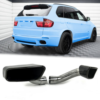 Black Exhaust Tips Tail Pipe fit for BMW X5 E70 / X6 E71 2008-2013