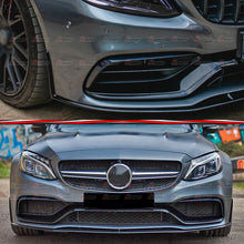 Gloss Black Front Lip Splitter Molding Trim For Mercedes W205 C63 AMG 2015-2021