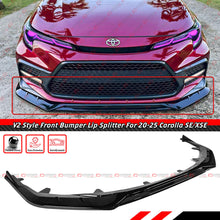 For 2020-2025 Toyota Corolla Sedan SE XSE V2 Gloss Black Front Bumper Lip Splitter