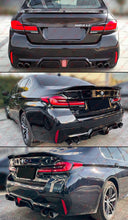 For 2017-2023 BMW G30 5 Series M5 CS Style Smoke lens LED Gloss Black Rear Diffuser