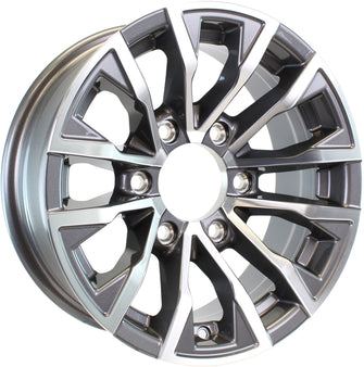 16" X 6" Aluminum Trailer Wheel 6 Lug 5.5 Center Edge Gun Metal Rim