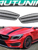 Black Front Bumper Fog Light Mesh Grilles Cover for Mercedes C117 X117 AMG Line 2013-2016 pz77