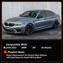 For 2018-2023 BMW F90 M5 CTM LED Real Carbon Fiber Rear Bumper Diffuser + Extension