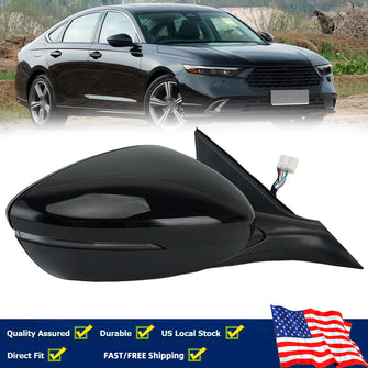 8Pin Right Side Mirror BSM Black For Honda Accord 2023-2025 Heated Blind Spot RH