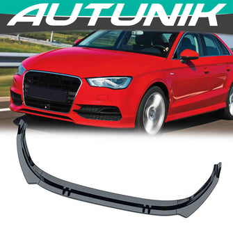 3PCS Front Bumper Lip Splitters For AUDI A3 8Y Sedan 2022-2024