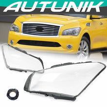 Pair Headlight Lens Covers LH RH for Infiniti QX56 QX80 2011-2014