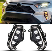 LED DRL Daytime Running Light For Toyota RAV4 2019-2024 Fog Lamp w/ Turn Signal