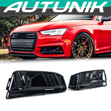 Front Bumper Fog Light Grille Grill Cover Trim Bezel w/ ACC for Audi A4 B9 2017-2019