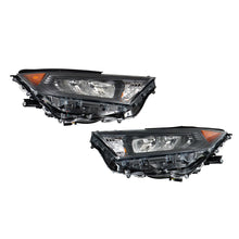 Pair Chrome & Black LED Headlight Assembly For 2019-2022 Toyota RAV4 LE XLE