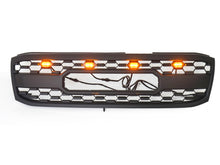 Black Front Bumper Upper Grille w/ LED Light Fit For 1998-2006 Toyota Land Crusier LC100