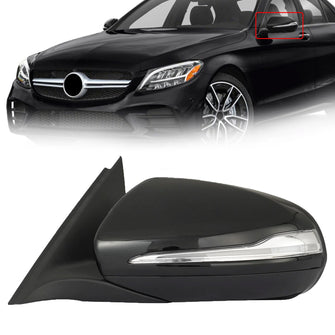 Black Left Driver Side View Mirror for 2015-2021 Mercedes W205 C250 C300 C350 C63 Sedan