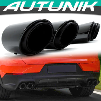 Black Exhaust Tips Tail Pipes for Porsche Cayenne E-Hybrid 2019-2024