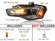 For 2013-2016 Audi A5 S5 [HID/Xenon w/o AFS] LED DRL Projector Headlight - Left Driver Side