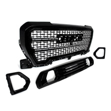 For 2019-2022 GMC Sierra 1500 Denali Front Bumper Grille Lower Plate  Fog Light Bezel Kit Black