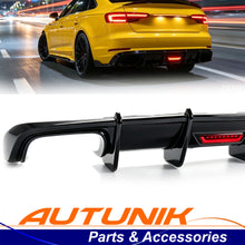 Fits 2017-2019 Audi A4 B9 Non S-Line Rear Diffuser Lip w/ Integrated LED Light
