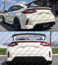 For 2023-2025 Honda Civic Type-R FL5 CTM Gloss Black Shark Fin Rear Bumper Diffuser