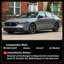 For 2023-2025 Honda Accord Yofer Black Front Mesh Grill Grille - Meteorite Gray Trim