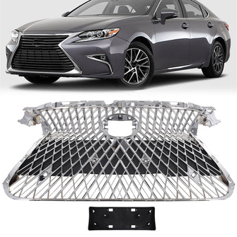 Front Upper Grille LS Mesh Style Chrome Fits Lexus ES300H ES350 2016-2018