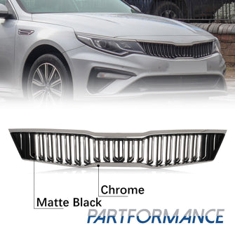 Chrome Front Bumper Upper Radiator Grille Replace For 2019 2020 Kia Optima