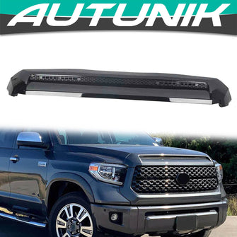 Gloss Black Front Hood Bulge Molding Grill For Toyota Tundra 2014-2021