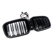 For 2022-2024 BMW X3 X4 G01 G02 W/LED Dual Line Front Kidney Grille Gloss Black