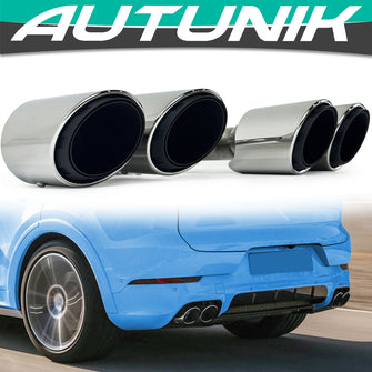 Chrome Exhaust Tips Tail Pipes for Porsche Cayenne E-Hybrid 9Y0 9Y3 2019-2024