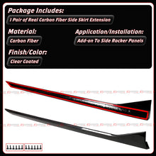 For 2025-2026 BMW G90 G99 M5 MP Style Add-on Real Carbon Fiber Side Skirt Extension