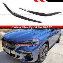 For 2018-2024 BMW G05 X5 F95 X5M Carbon Fiber Headlight Lamp Eye Lid Cover Eyebrow