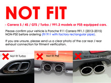 Pair For 2012-2015 Porsche 911 Carrera 991.1 Non-PSE Rear Exhaust Tips Muffler Tailpipe Black/Silver