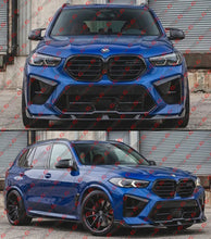 For 2024-2026 BMW F95 X5M F96 X6M LCI LT Style Gloss Black Front Bumper Lip Splitter