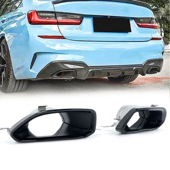 Black Square Exhaust Tips Replacement for BMW M240i M340i M440i M440d