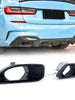 Black Square Exhaust Tips Replacement for BMW M240i M340i M440i M440d