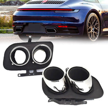 Gloss Black Dual Exhaust Tips For Porsche 911 992 Carrera S 4S 2020-2025
