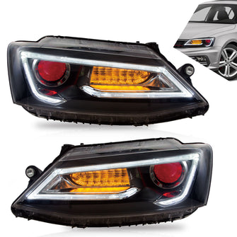 Demon Eyes LED Headlights For 2011-2018 Volkswagen VW Jetta w/Sequential