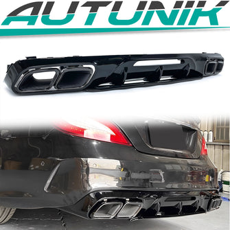 Rear Bumper Diffuser Lips Exhaust Tips for Mercedes CLS W218 550 63 AMG 15-18