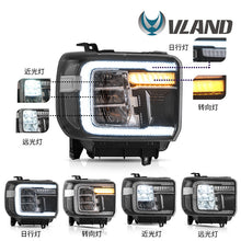 VLAND LED Headlights Assembly Turn Signal Clear for GMC Sierra 1500 2014-2018