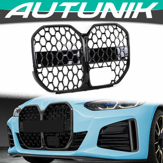 Black Diamond Front Grill Honeycomb fit for BMW G26 4 Series w/ ACC 2022-2024