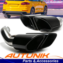 Square Exhaust Pipe Tips Black fit for Porsche Cayenne Base 2015 2016 2017 2018