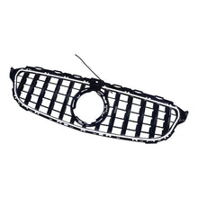 For 2019-2021 Mercedes Benz C-Class W205 Gloss Black Front Bumper Grille W/LED Lamp GT Grill Luminous
